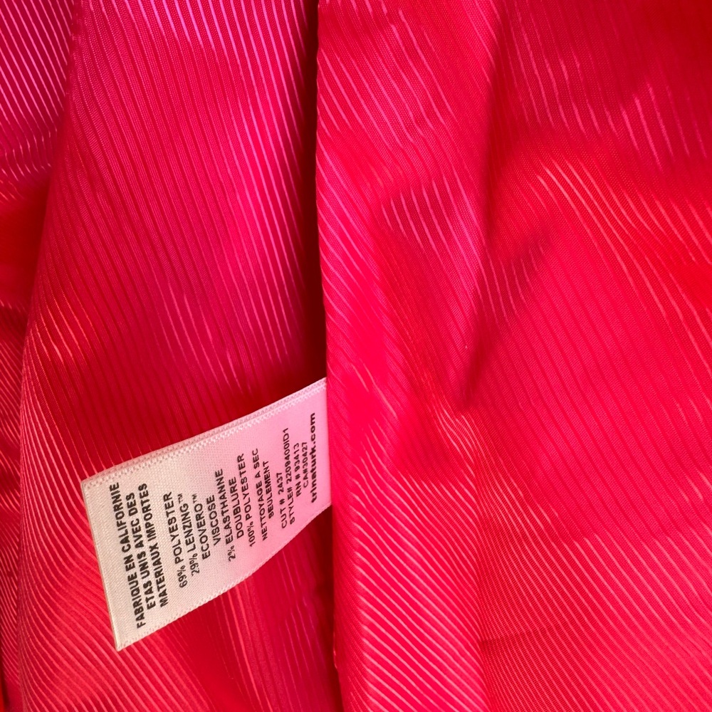 Trina Turk Pink and Red Blazer Structured Plaid Jacket 6 - Picture 6 of 7